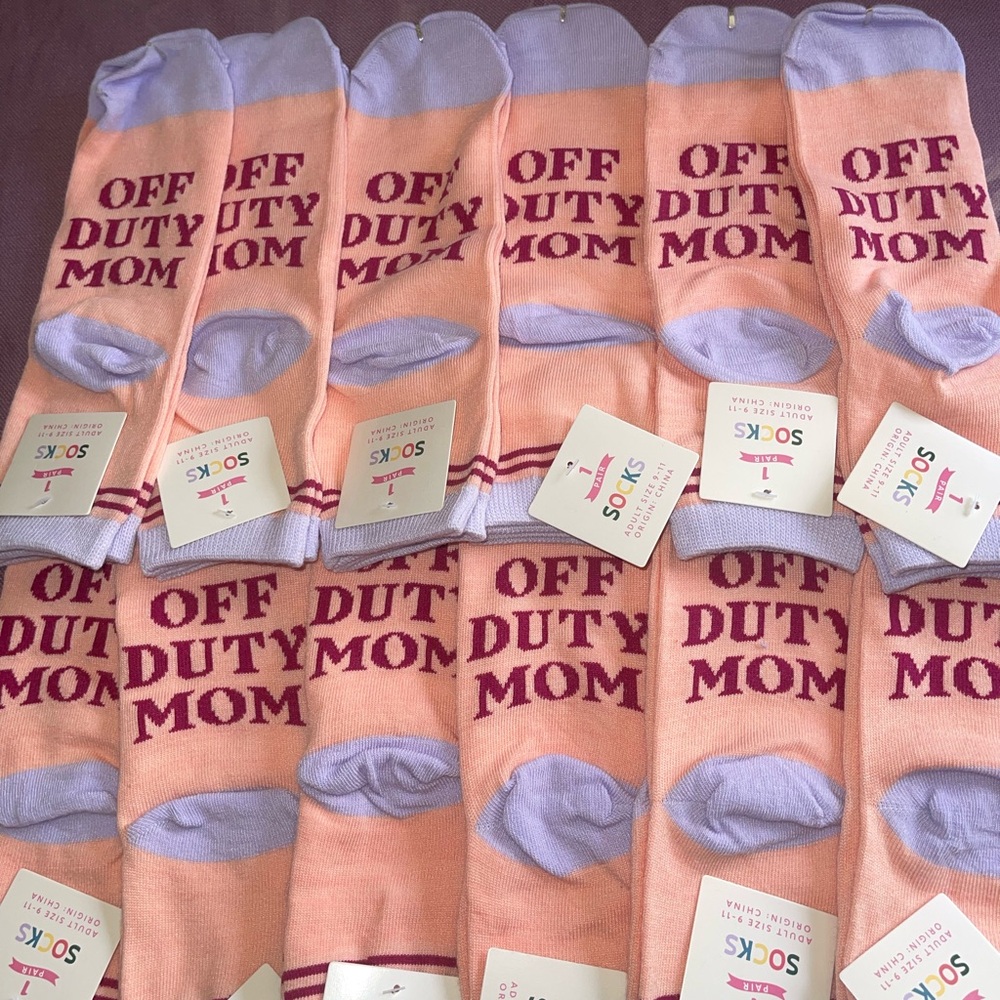 Peach and Purple Casual Socks with Fun Design